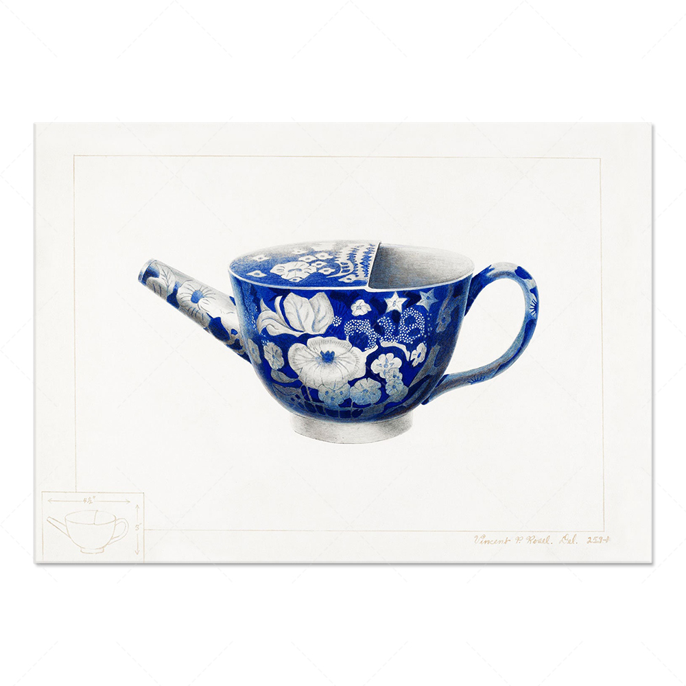 Korean printed blue porcelain  - Korean Arts And Lifestyle 评论和价格