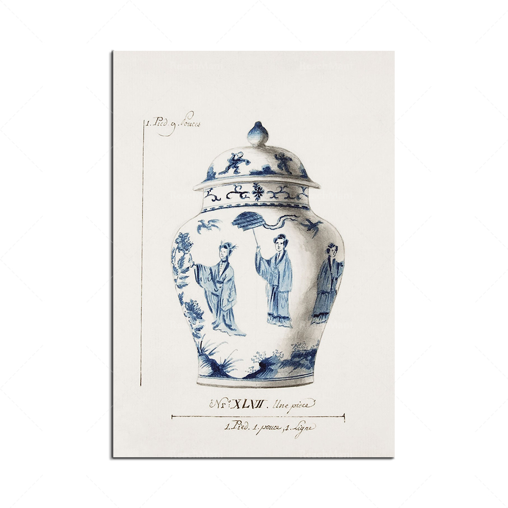 Korean printed blue porcelain  - Korean Arts And Lifestyle 评论和价格