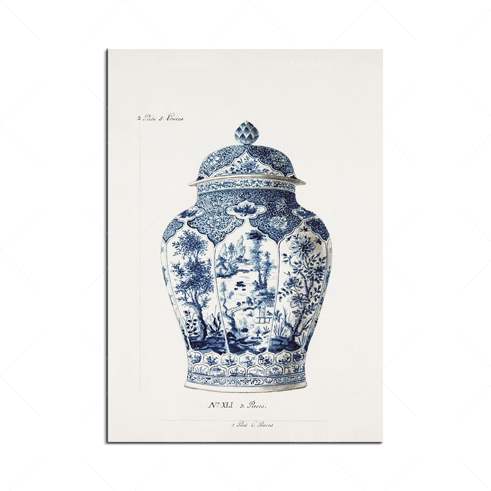 Korean printed blue porcelain  - Korean Arts And Lifestyle 评论和价格