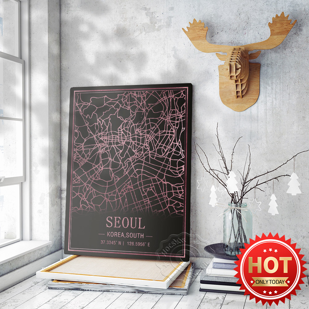 Seoul Korea South Map Art Post - South Korea Lifestyle 评论和价格